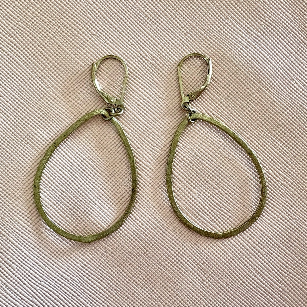 Textured Boho Sterling 925 Textured Tear Drop Earrings